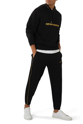 Double-Jersey Joggers with Gold Details